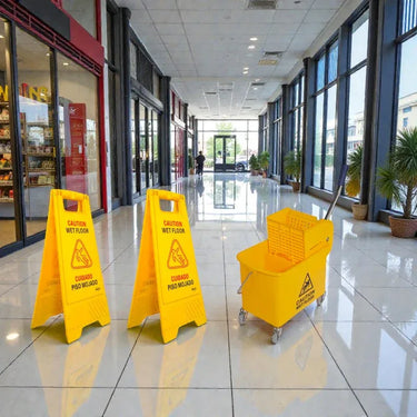 Cubeta de 24 lt. con exprimidor y dos señalamientes tijera - J3-Integraciones
